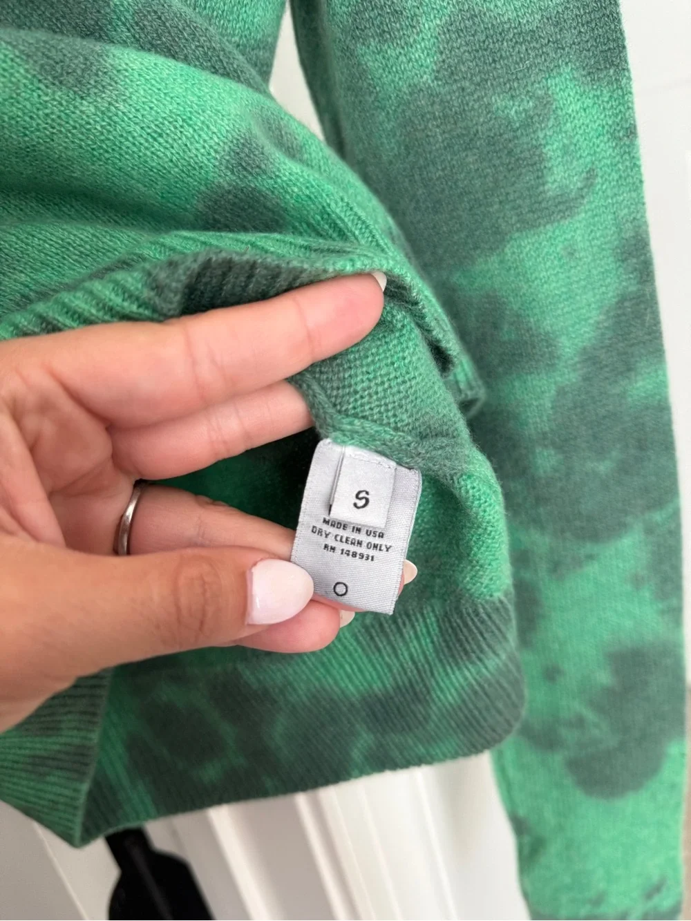 The Elder Statesman Hot Tranquility Tie-Dyed Cashmere Sweater Green - Picture 4 of 6